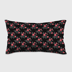 Подушка-антистресс Акварельные розы на черном, цвет: 3D-принт