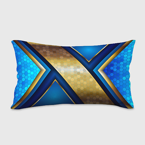 Подушка-антистресс Золотой герб России на синем объемном фоне / 3D-принт – фото 2