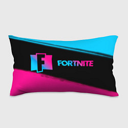 Подушка-антистресс Fortnite - neon gradient: надпись и символ, цвет: 3D-принт