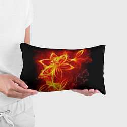 Подушка-антистресс Цветок из огня на чёрном фоне, цвет: 3D-принт — фото 2
