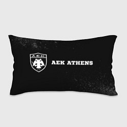 Подушка-антистресс AEK Athens sport на темном фоне: надпись и символ, цвет: 3D-принт