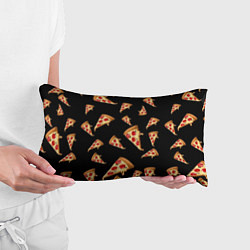 Подушка-антистресс Куски пиццы на черном фоне, цвет: 3D-принт — фото 2