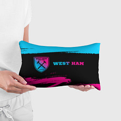 Подушка-антистресс West Ham - neon gradient: надпись и символ, цвет: 3D-принт — фото 2