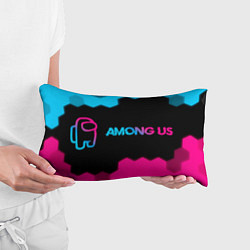 Подушка-антистресс Among Us - neon gradient: надпись и символ, цвет: 3D-принт — фото 2