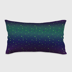 Подушка-антистресс Неоновые зеленые и сиреневые звезды на темно зелен, цвет: 3D-принт