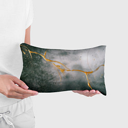 Подушка-антистресс Абстрактный серый туман и золотая краска, цвет: 3D-принт — фото 2