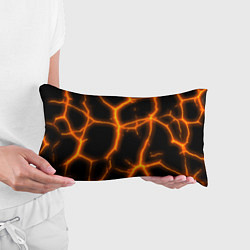 Подушка-антистресс Оранжевые неоновые трещины, цвет: 3D-принт — фото 2