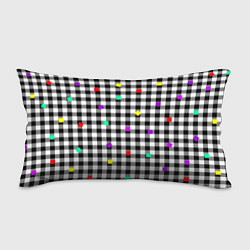 Подушка-антистресс Черно-белая клетка с цветными квадратами, цвет: 3D-принт