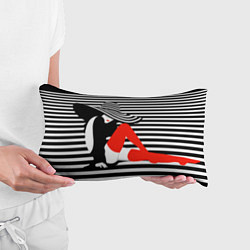 Подушка-антистресс Загадочная девушка в красных чулках, цвет: 3D-принт — фото 2