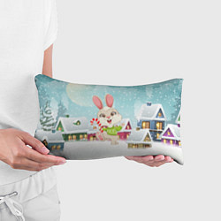 Подушка-антистресс Новогодний радостный зайчик, цвет: 3D-принт — фото 2