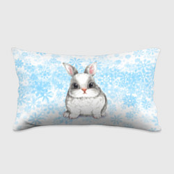 Подушка-антистресс Белый кролик и снежинки, цвет: 3D-принт
