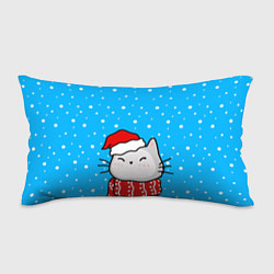 Подушка-антистресс Снегопад - котик в шапочке, цвет: 3D-принт