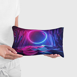 Подушка-антистресс Круг и разноцветные кристаллы - vaporwave, цвет: 3D-принт — фото 2