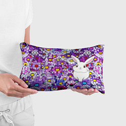 Подушка-антистресс Веселый кролик в фиолетовых ромашках, цвет: 3D-принт — фото 2