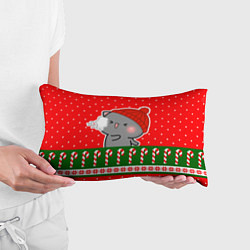 Подушка-антистресс Серый котик - играет в снежки, цвет: 3D-принт — фото 2