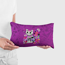 Подушка-антистресс Зеленоглазый котенок в цветах, цвет: 3D-принт — фото 2