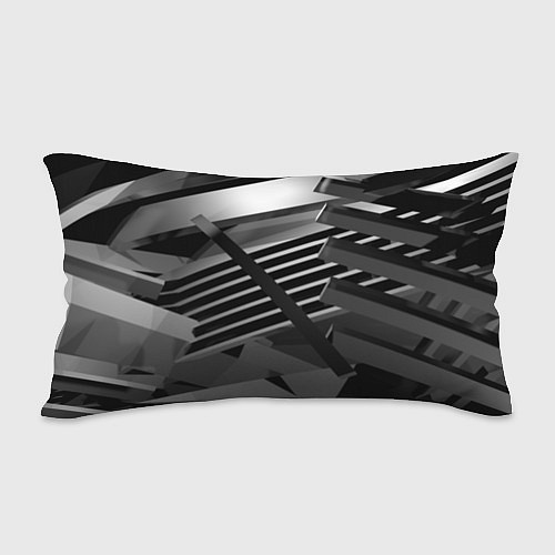 Подушка-антистресс Жёсткий абстрактный серый и тёмно-серый металл / 3D-принт – фото 2