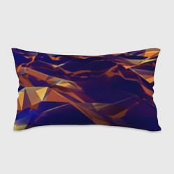 Подушка-антистресс Бриллиантовые синие и оранжевые волны, цвет: 3D-принт