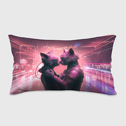 Подушка-антистресс Влюбленные кибер-котики, цвет: 3D-принт