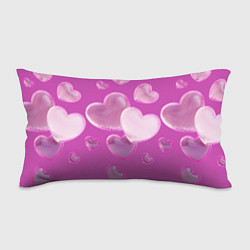 Подушка-антистресс Сердца на розовов фоне, цвет: 3D-принт
