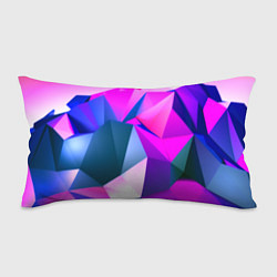 Подушка-антистресс Neon blue polygons, цвет: 3D-принт