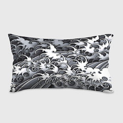 Подушка-антистресс Иредзуми: Черно-белые волны, цвет: 3D-принт