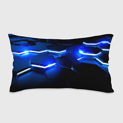 Подушка-антистресс Металлические соты с синей подсветкой, цвет: 3D-принт