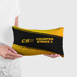Подушка-антистресс Counter Strike 2 - gold gradient: надпись и символ, цвет: 3D-принт — фото 2