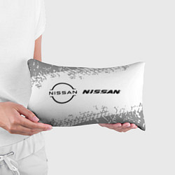 Подушка-антистресс Nissan speed на светлом фоне со следами шин: надпи, цвет: 3D-принт — фото 2