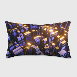 Подушка-антистресс Фиолетовые и светящиеся кубы, цвет: 3D-принт