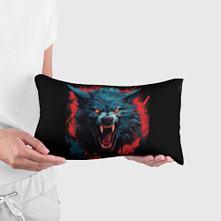 Подушка-антистресс Wolf black red, цвет: 3D-принт — фото 2