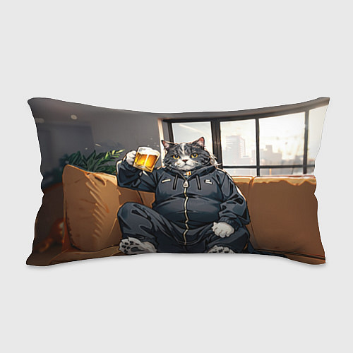 Подушка-антистресс Толстый кот со стаканом пива / 3D-принт – фото 2