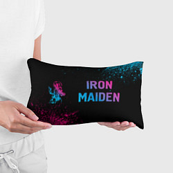 Подушка-антистресс Iron Maiden - neon gradient: надпись и символ, цвет: 3D-принт — фото 2