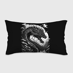 Подушка-антистресс Черно-белый дракон и волны, цвет: 3D-принт