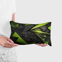 Подушка-антистресс Зеленые абстрактные осколки, цвет: 3D-принт — фото 2
