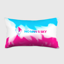 Подушка-антистресс No Mans Sky neon gradient style: надпись и символ, цвет: 3D-принт