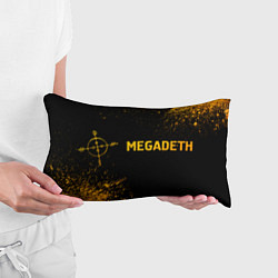 Подушка-антистресс Megadeth - gold gradient: надпись и символ, цвет: 3D-принт — фото 2