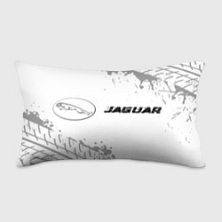 Подушка-антистресс Jaguar speed на светлом фоне со следами шин: надпи