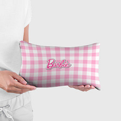 Подушка-антистресс Барби лого розовая клетка, цвет: 3D-принт — фото 2