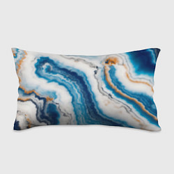 Подушка-антистресс Узор волна голубой океанический агат, цвет: 3D-принт