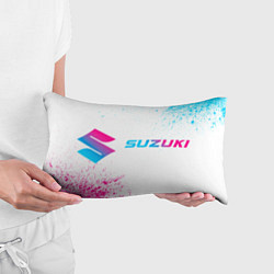 Подушка-антистресс Suzuki neon gradient style: надпись и символ, цвет: 3D-принт — фото 2