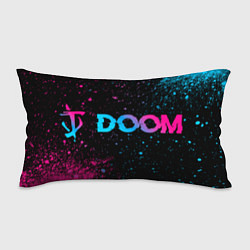 Подушка-антистресс Doom - neon gradient: надпись и символ, цвет: 3D-принт