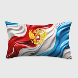 Подушка-антистресс Герб России на фоне флага