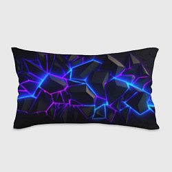 Подушка-антистресс Неоновые фиолетовые и синие плиты, цвет: 3D-принт