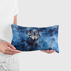 Подушка-антистресс Голова волка на ледяном фоне, цвет: 3D-принт — фото 2