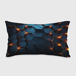 Подушка-антистресс Синие объемные плиты с оранжевыми вставками, цвет: 3D-принт