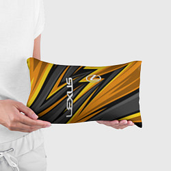 Подушка-антистресс Лексус - желтая спортивная абстракция, цвет: 3D-принт — фото 2