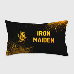 Подушка-антистресс Iron Maiden - gold gradient: надпись и символ, цвет: 3D-принт