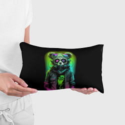Подушка-антистресс Панда киберпанк кислотный зеленый, цвет: 3D-принт — фото 2