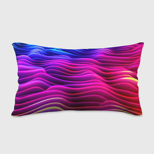 Подушка-антистресс Синие фиолетовые волны / 3D-принт – фото 2